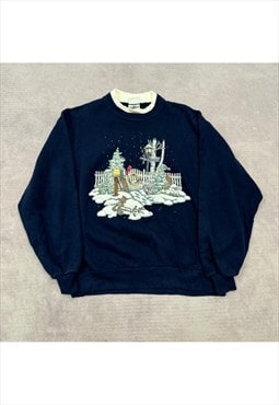 Vintage Christmas Sweatshirt Women's L