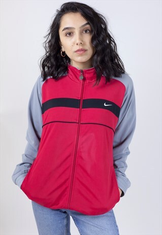 VINTAGE 90'S NIKE GREY/RED SPORTS JACKET