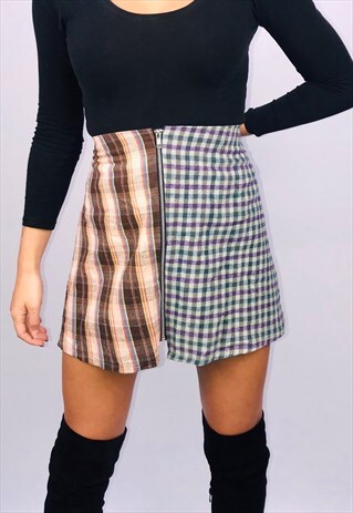 VINTAGE REWORKED ZIP UP SKIRT