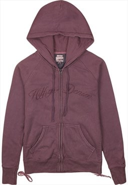 Tommy Hilfiger 90's Spellout Full Zip Up Hoodie Medium Purpl