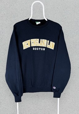 Vintage Champion Navy Blue Sweatshirt Embroidered  Medium