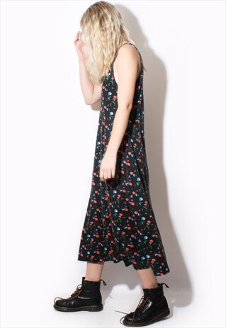VINTAGE 90'S FLORAL MAXI DRESS Y2K MIDI DRESS