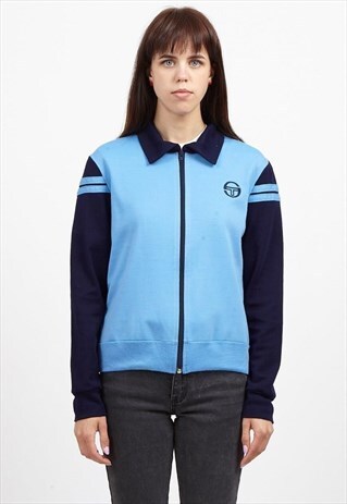 VINTAGE BLUE NAVY SERGIO TACCHINI ZIP TRACK JACKET