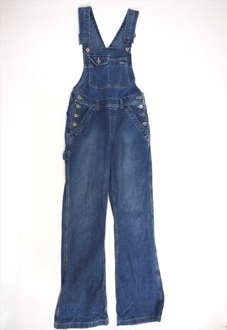 VINTAGE 90S SILVER JEANS BLUE DENIM DUNGAREES