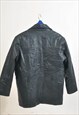 VINTAGE 90S DOUBLE BREASTED REAL LEATHER COAT