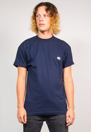 VINTAGE CHAMPION 90'S NAVY BLUE T-SHIRT