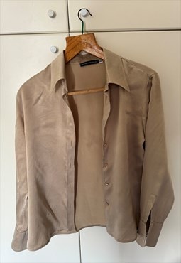 Vintage STRUTTURA Silk Beige Shirt. Size 50. Made in Italy