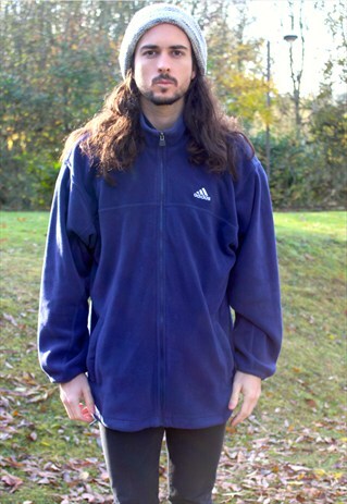 VINTAGE 90S ADIDAS FLEECE JACKET - RETRO - LARGE/XL