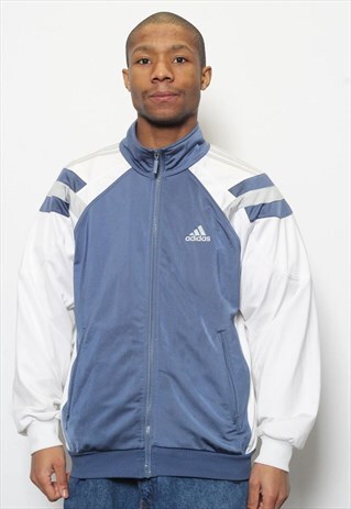 VINTAGE ADIDAS LOGO TRACK TOP JACKET BLUE