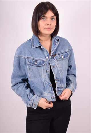 RIFLE WOMENS VINTAGE DENIM JACKET MEDIUM BLUE 90S