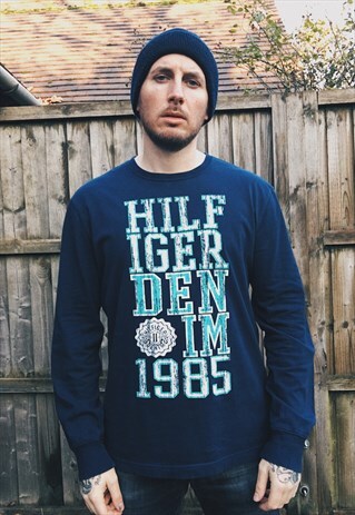 VINTAGE TOMMY HILFIGER NAVY LONG SLEEVE TOP