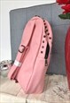 PINK FAUX LEATHER STUDDED BACKPACK