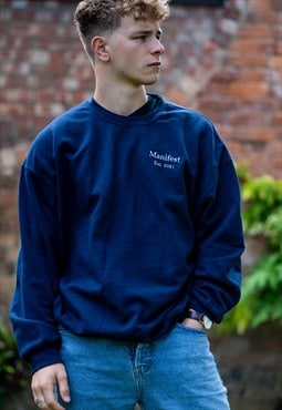 Navy Embroidered Sweatshirt
