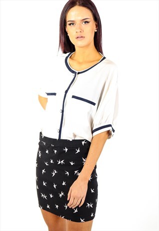 VINTAGE H&M MINI PATTERNED SKIRT ACSK55
