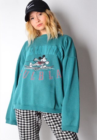 VINTAGE 80S MINT GREEN MICKEY SWEATSHIRT
