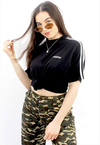 90'S RETRO BLACK & WHITE HIGH-NECK T-SHIRT