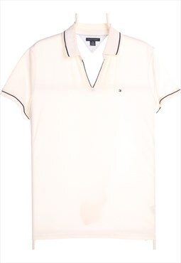 Tommy Hilfiger 90's V Neck Short Sleeve Polo Shirt XLarge Wh
