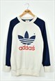 Vintage 1990's Adidas Sweatshirt Beige Medium