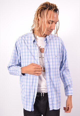 VINTAGE LACOSTE SHIRT CHECK BLUE