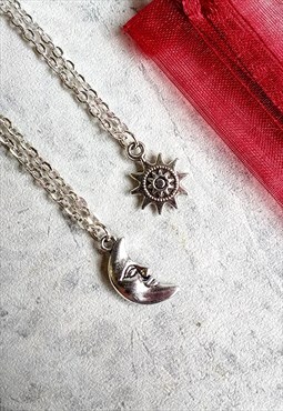 Classic Moon and Sun 2 Necklace Set