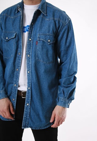 90S VINTAGE LEVI'S OLDSCHOOL DENIM SHIRT 13826