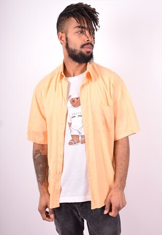 MENS VINTAGE SHIRT MEDIUM YELLOW 90'S