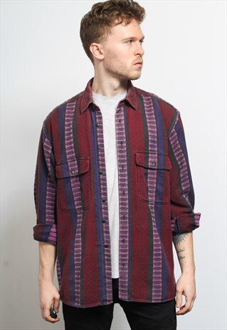 VINTAGE AZTEC PATTERNED SHIRT