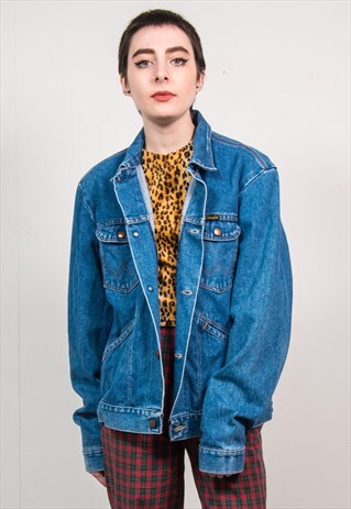 WRANGLER VINTAGE 90'S BLUE DENIM OVERSIZED JACKET