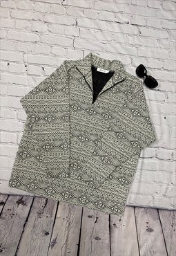 Vintage Patterned Quarter Zip Sweatshirt