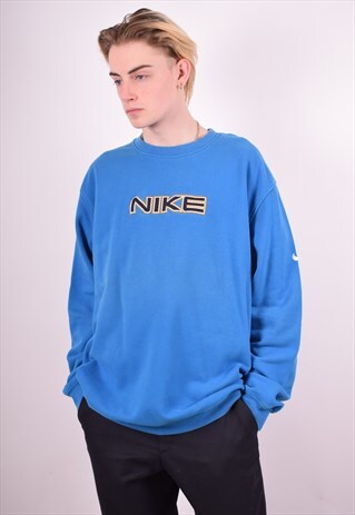NIKE MENS VINTAGE SWEATSHIRT JUMPER XL BLUE 90S