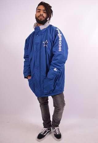 STARTER MENS VINTAGE NFL COWBOYS PADDED JACKET XL BLUE 90S