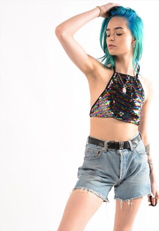 FESTIVAL SEQUIN HALTER-NECK