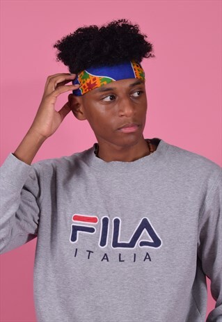 VINTAGE HEATHER GREY FILA EMBROIDERED SWEATSHIRT