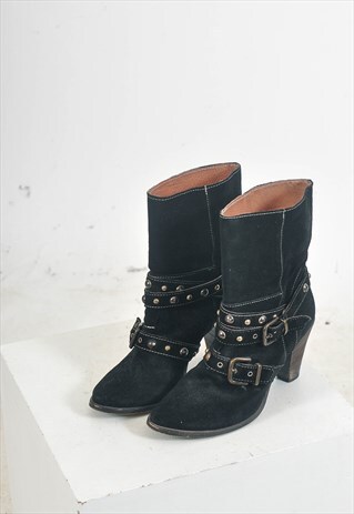VINTAGE 90S SUEDE LEATHER ANKLE BOOTS