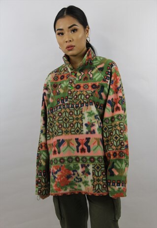 VINTAGE 90'S ABSTRACT PATTERNED SOFT FLEECE