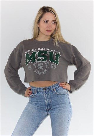 VINTAGE 90'S USA COLEGE CROP SWEATSHIRT