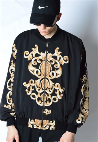 VINTAGE 80S BLACK BOMBER JACKET