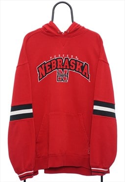 Vintage Lee NCAA Nebraska Huskers Red Hoodie Mens