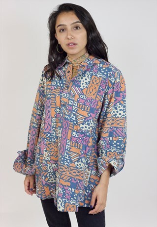VINTAGE 90S ABSTRACT PATTERNED SHIRT