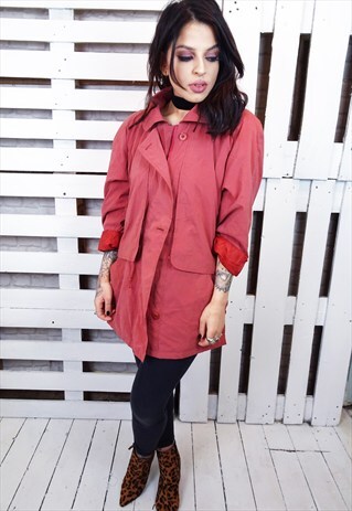 PINK VINTAGE 90'S LIGHT MAC STYLE COAT JACKET