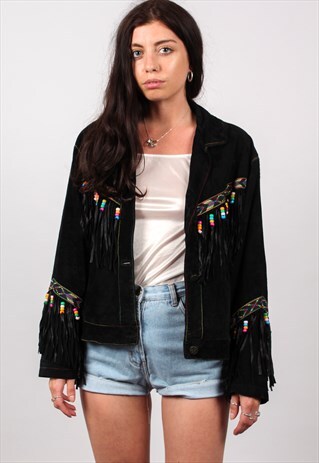 VINTAGE SUEDE TASSEL FESTIVAL JACKET ASM2408
