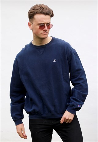 CHAMPION USA MINIMALIST NAVY BLUE SWEATSHIRT