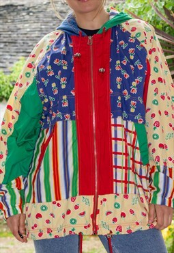 Vintage 90's Colour Block Patchwork Park Jacket
