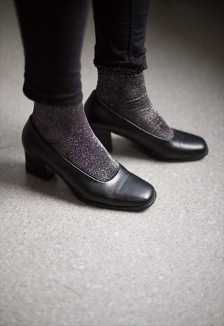 VINTAGE 90'S BLACK MID-HEELED SHOES