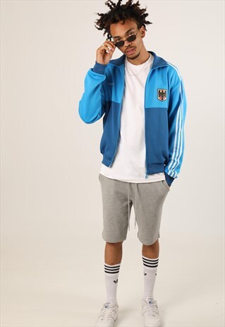 VINTAGE ADIDAS EMBROIDERED SPELL OUT ZIPPED SWEATSHIRT