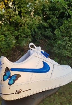 Blue Monarch Butterfly Custom  Nike Air Force 1 
