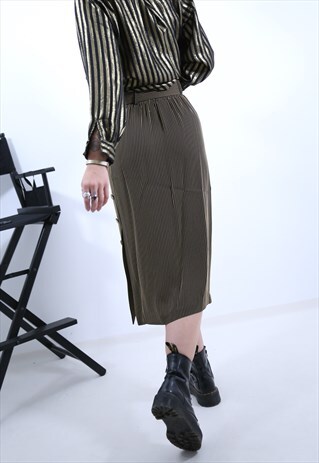 Black And Gold Jaques Vert Midi Skirt