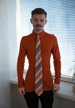 VINTAGE 80'S MULTICOLOUR STRIPED SHIMMERING TIE