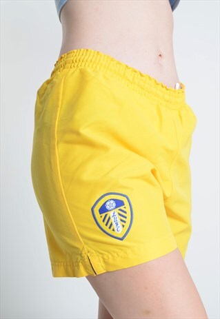 VINTAGE NIKE LEEDS UNITED FOOTBALL SHORTS YELLOW