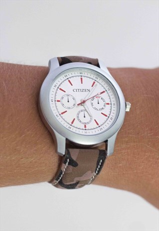 VINTAGE CITIZEN WATCH CAMO BAND 90S 1.8